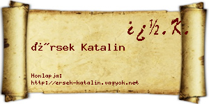 Érsek Katalin névjegykártya