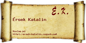 Érsek Katalin névjegykártya